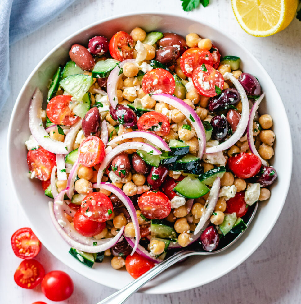 Mediterranean Chickpea Salad | Ready in 10 Minutes | Easy & Healthy