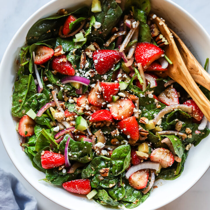 Strawberry Spinach Feta Salad — Her Wholesome Kitchen